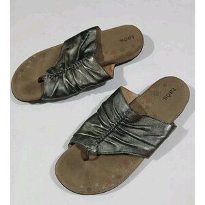 Taos Gift 2 Silver Leather Slide Thong Sandals